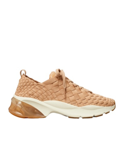 Tory Burch Good Luck Woven Trainer In Nude