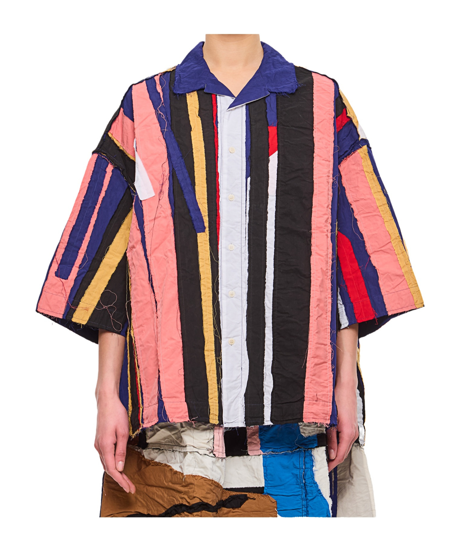 Casey Casey April Shirt-stripe Patchwork In Multicolor