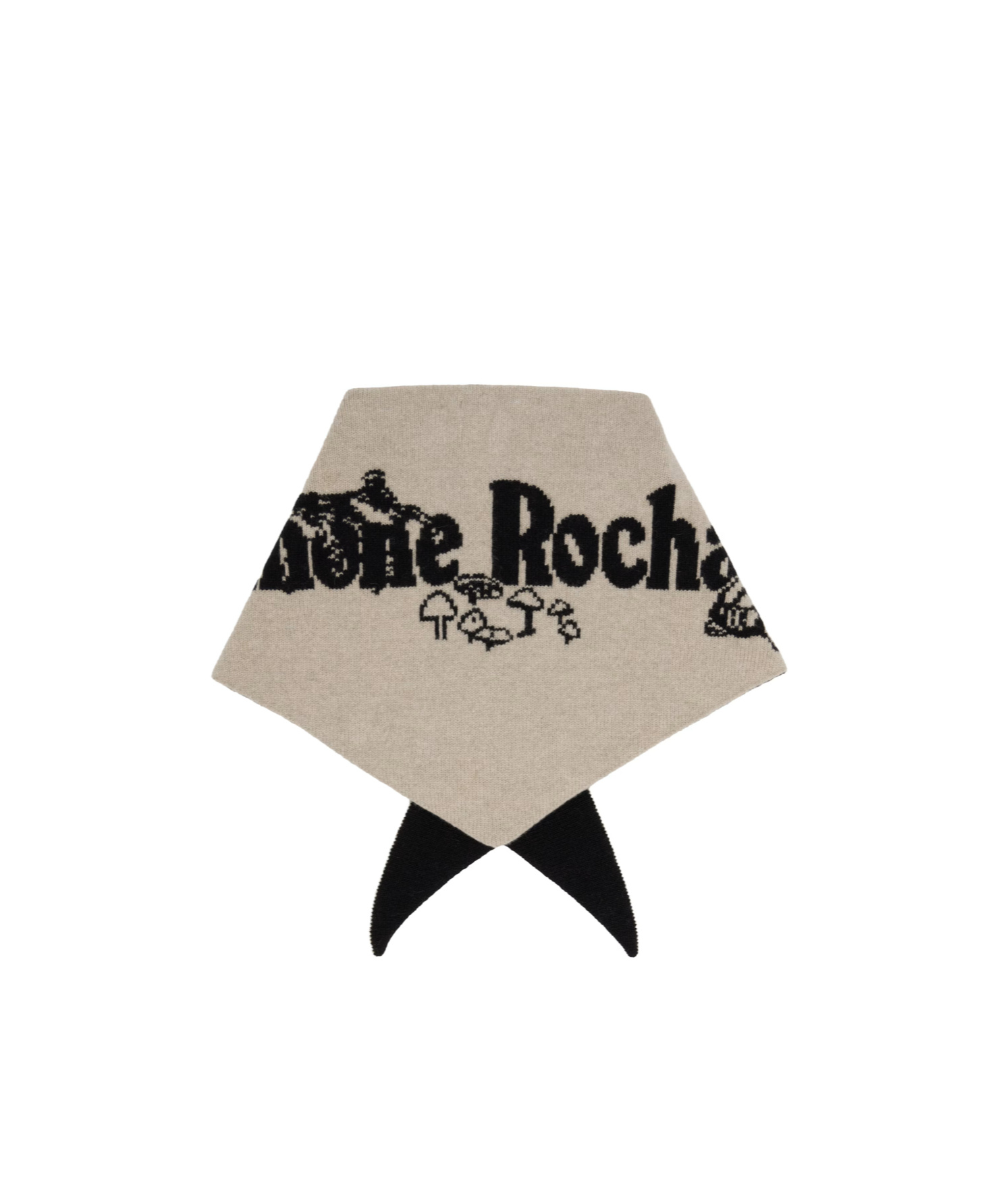 Simone Rocha Graphic Logo Knitted Scarf In Neutral