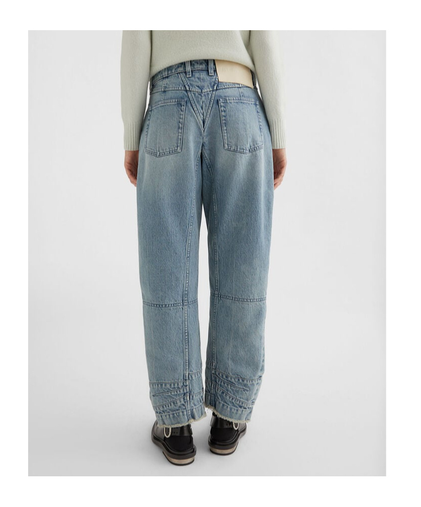 Jil Sander Tapered-leg Frayed-hem Jeans In Blue