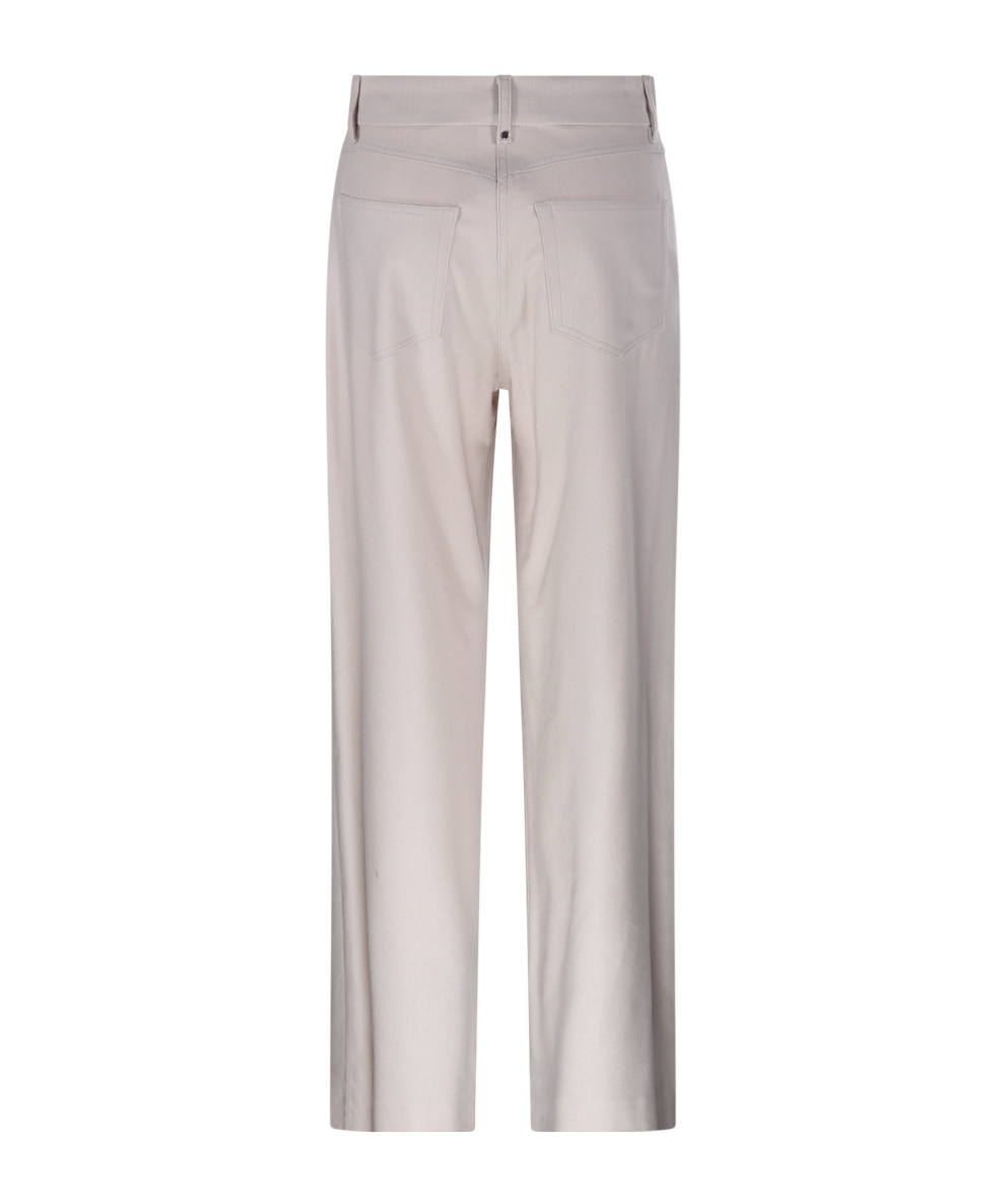 Max Mara Waistband Loop Casual Pants In Gray
