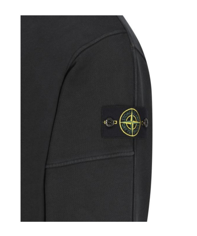 Shop Stone Island Cotton Sweatshirt In Black