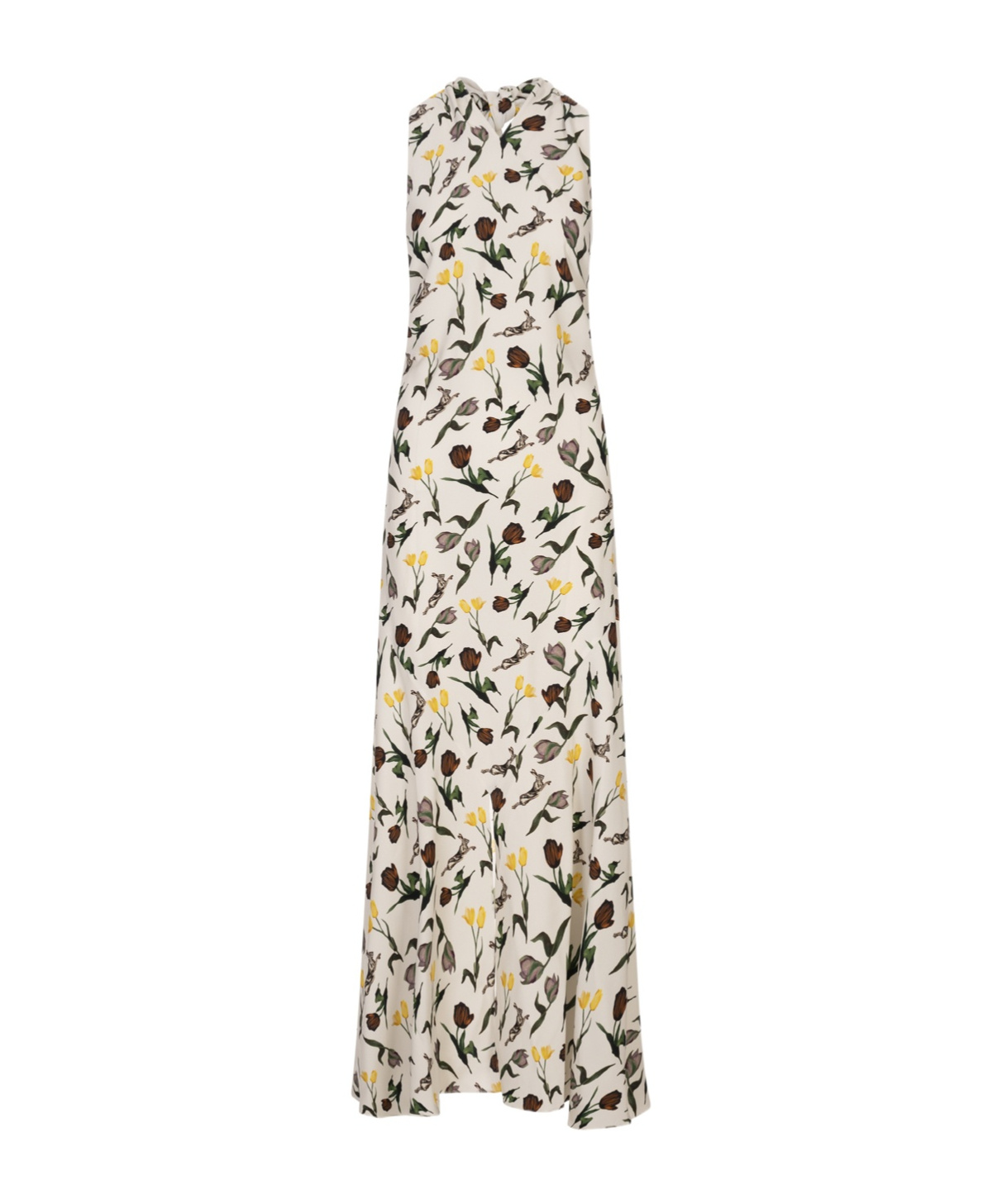 Marni Floral Cotton Poplin Maxi Dress In Multi