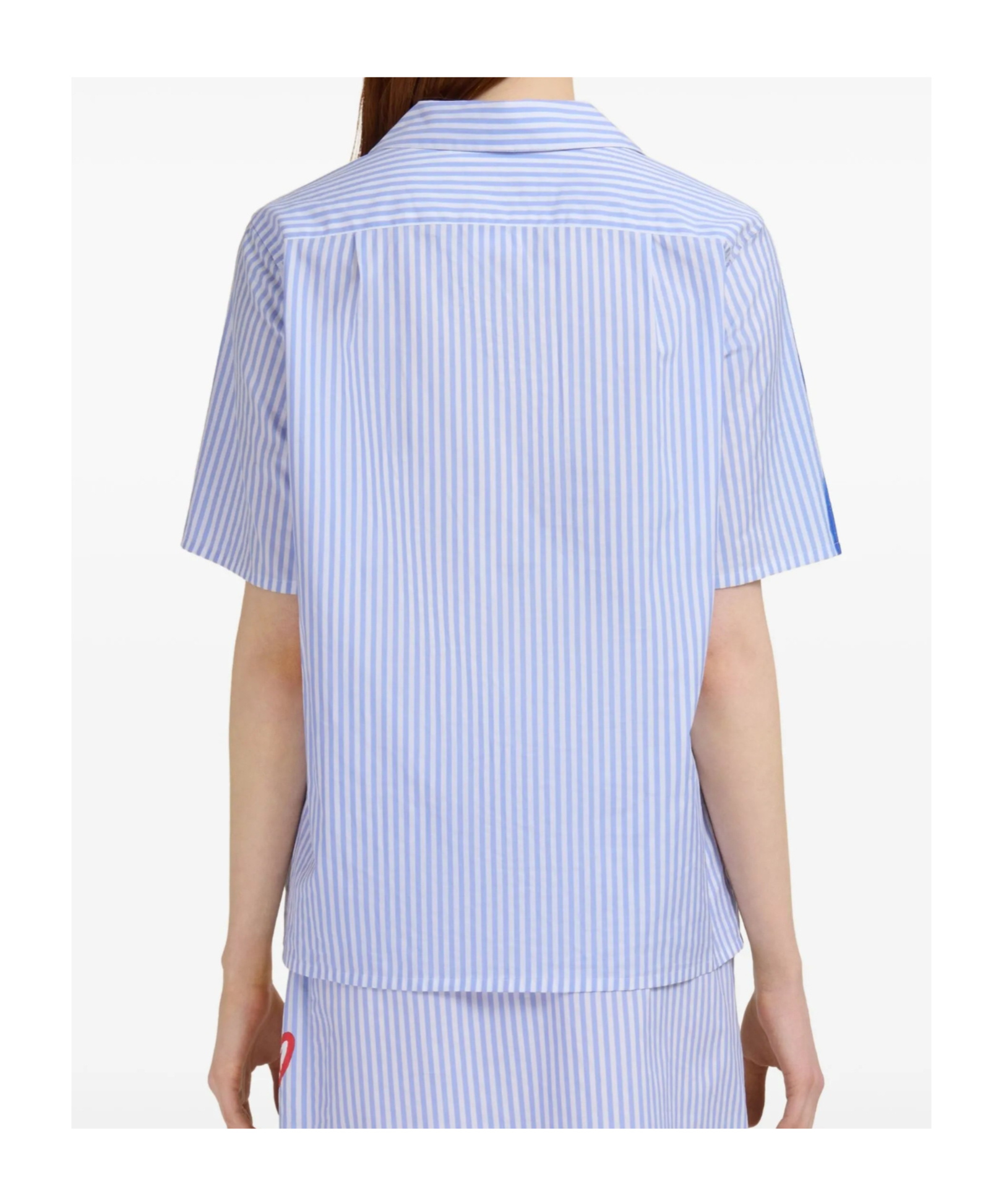 Marni Embroidered Short-sleeved Shirt In Blue