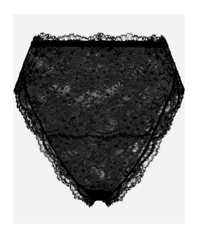 Dolce & Gabbana Floral-lace Briefs In Black