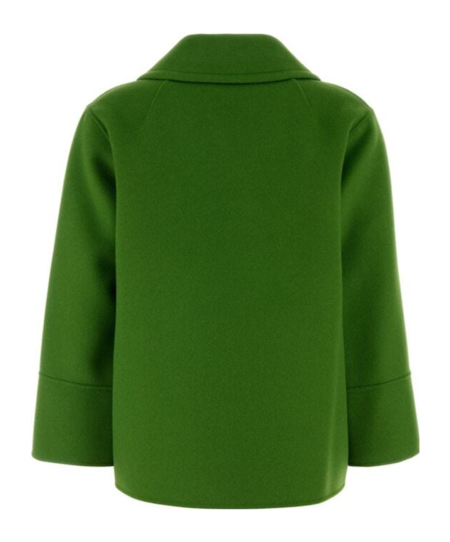 Max Mara Single-breasted Coat In Grass Green
