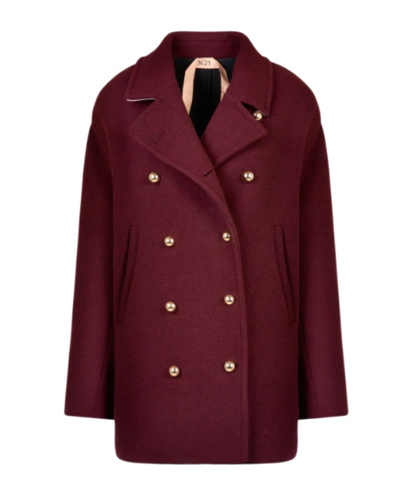 N°21 N21 Double-breasted Casual Coat In Brown