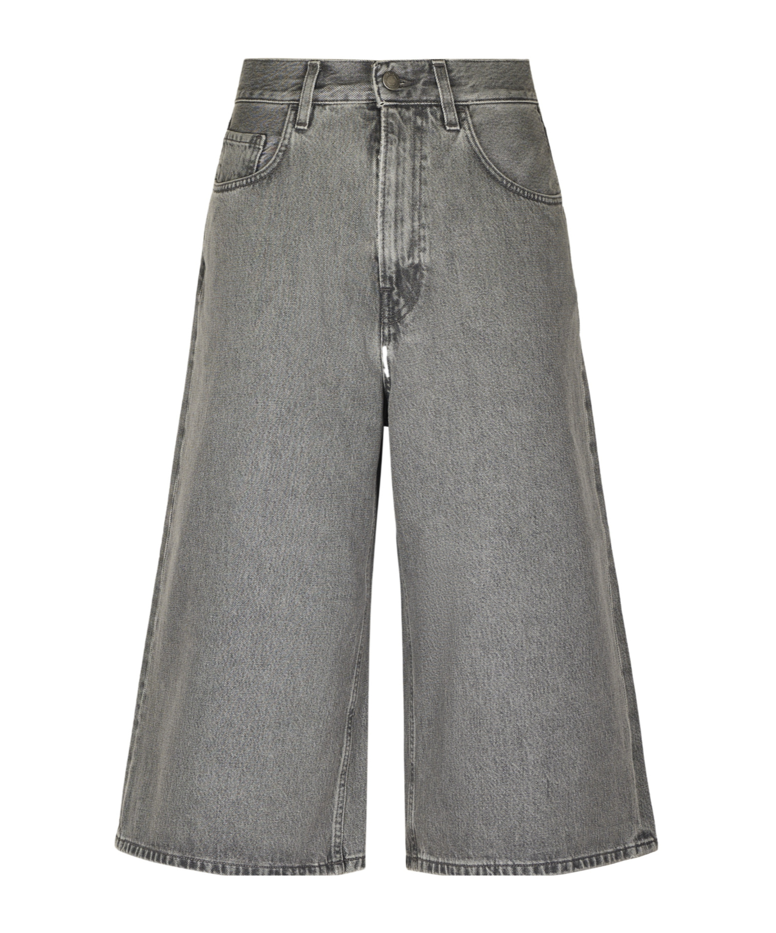 Haikure Denim Trousers With Belt Loops In Gray
