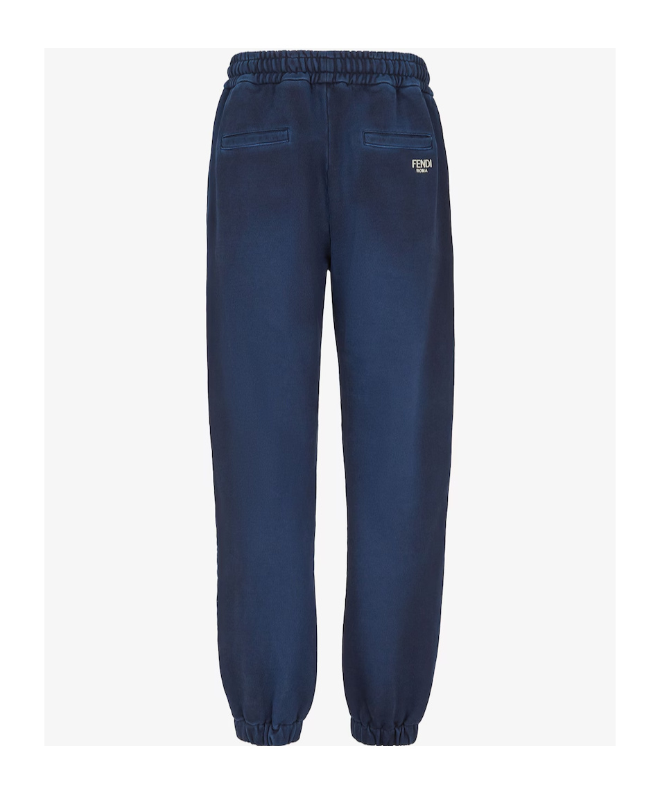 Fendi Logo Details Sweatpants In Blue