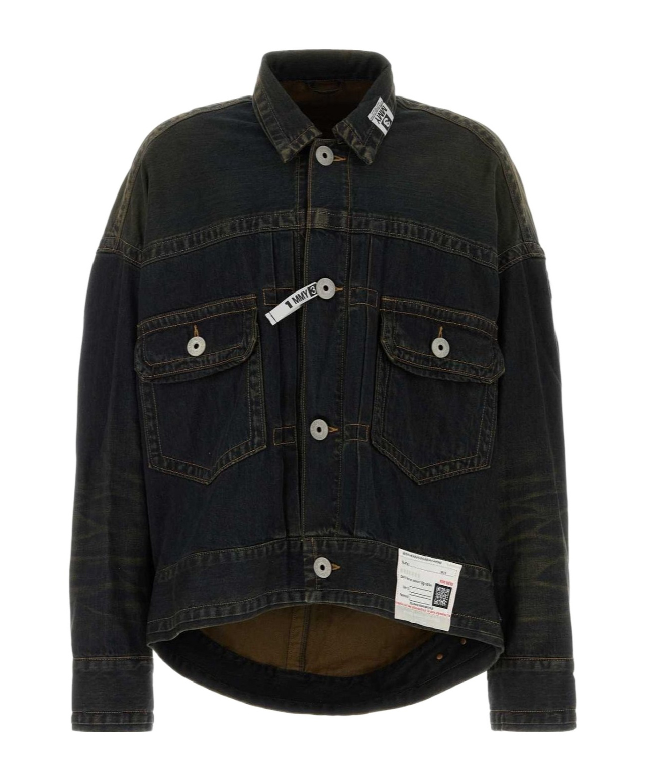 Miharayasuhiro Maison Mihara Yasuhiro Long-sleeved Denim Jacket In Black