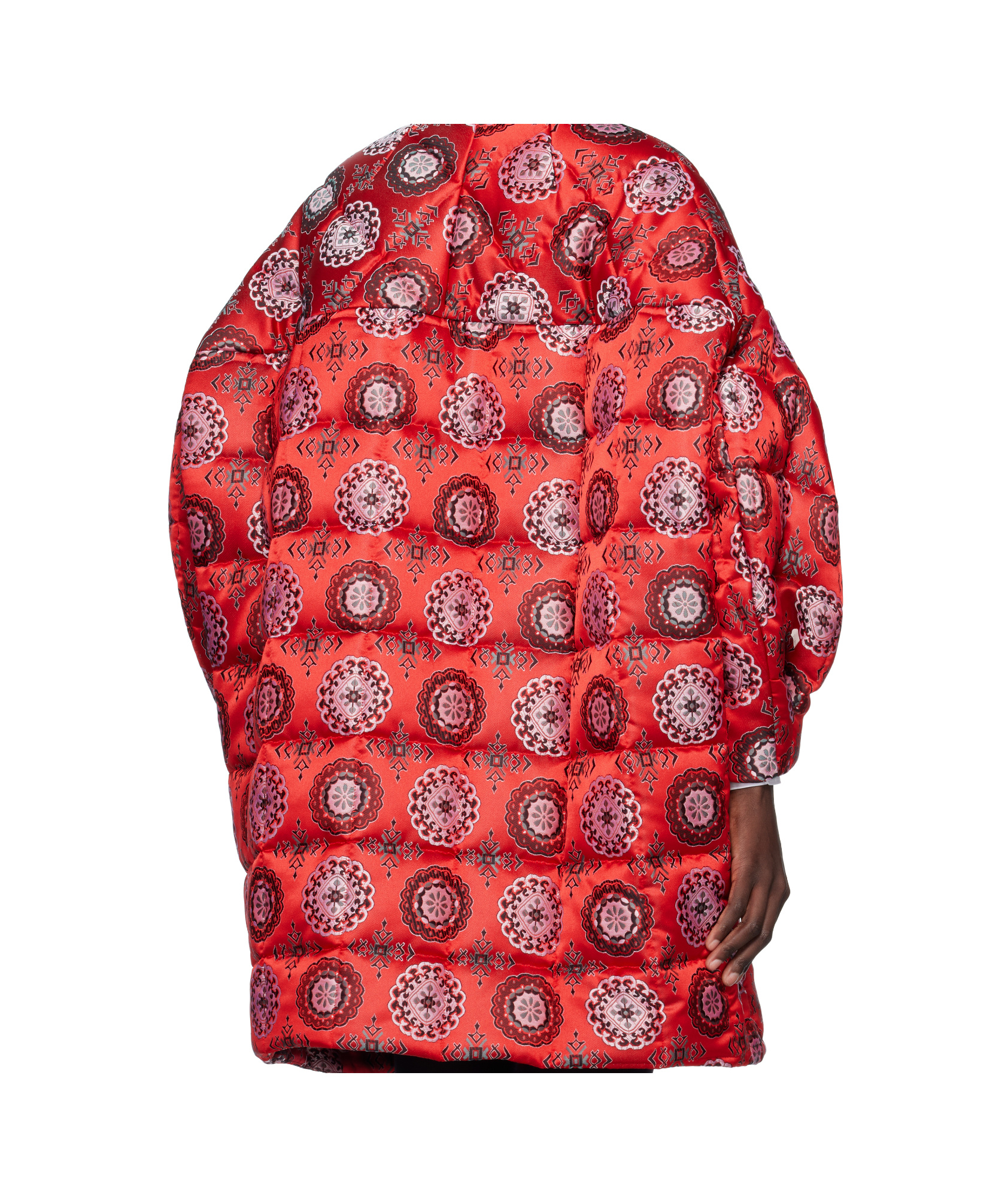 COMME DES GARÇONS RED POLYESTER JACQUARD QUILTED JACKET