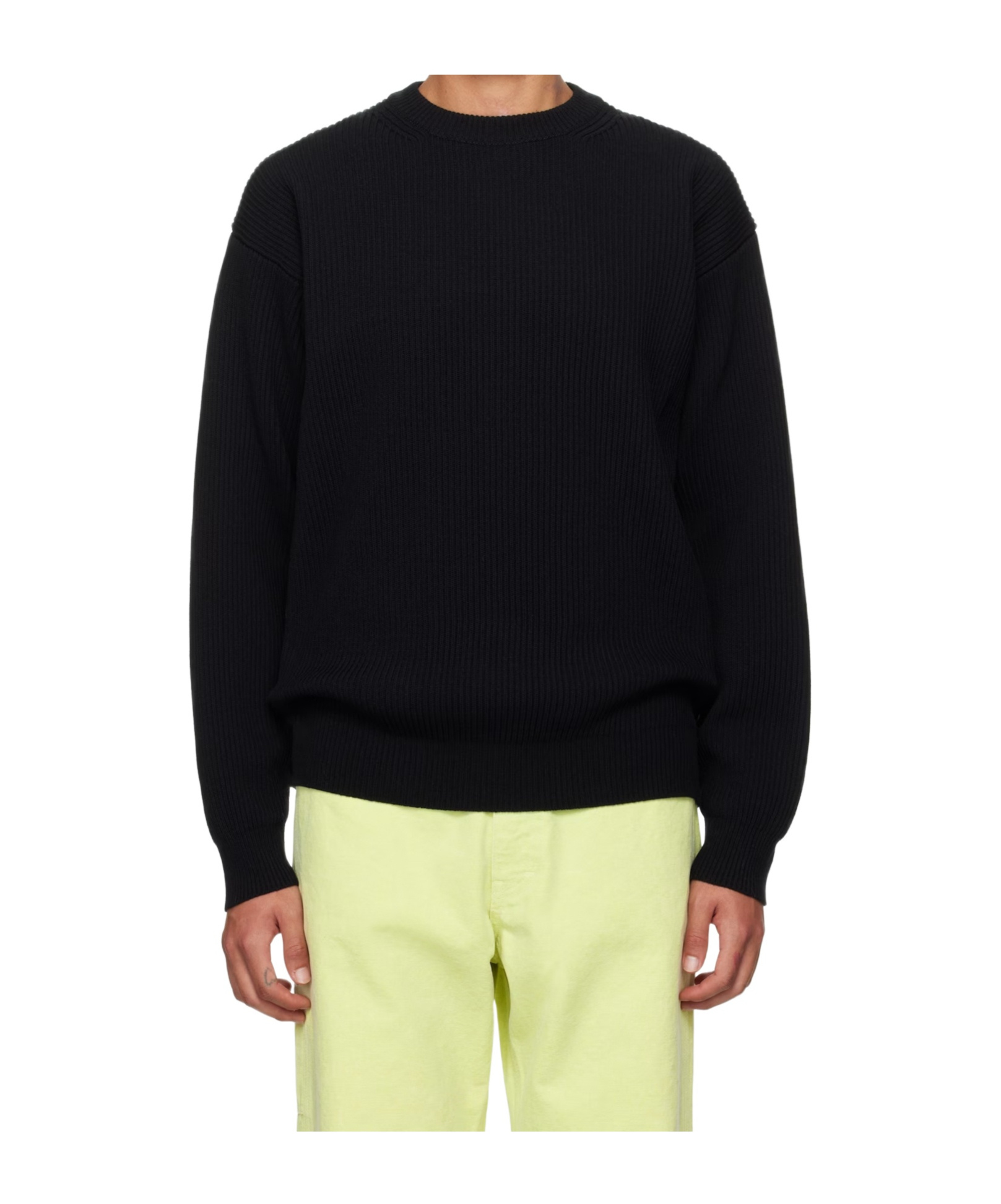 Auralee Black Super Fine Wool Sweater In Black