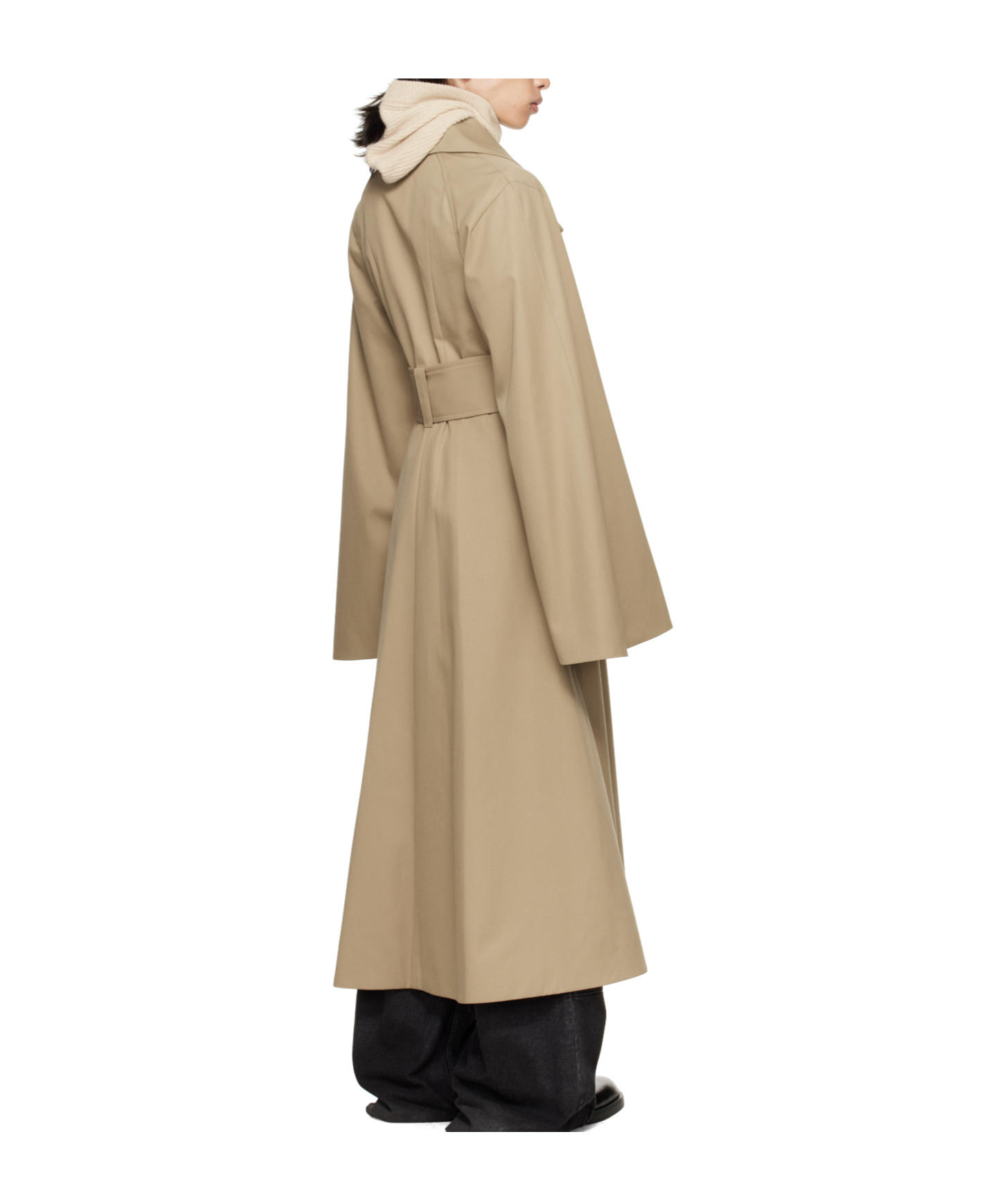 Egonlab Beige Belted Trench Coat In Brown
