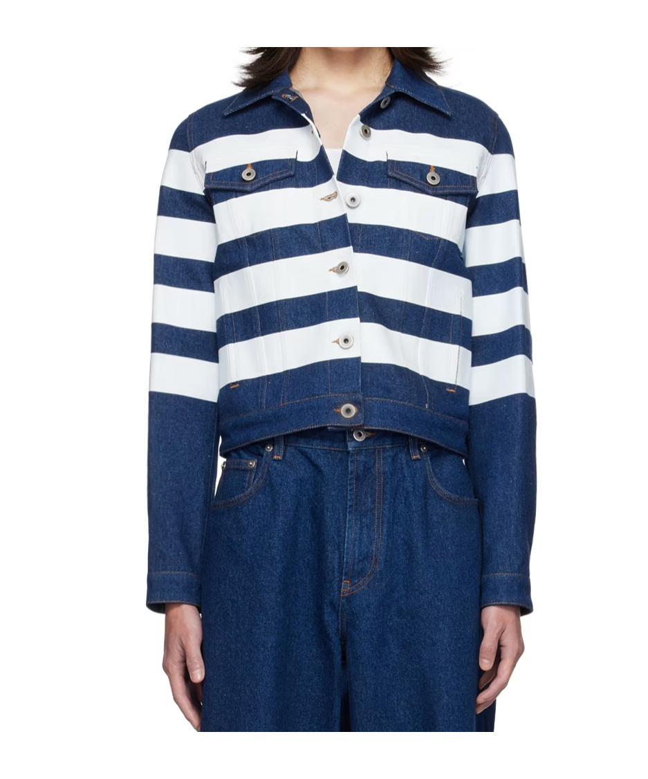 Jean Paul Gaultier Non-stretch Denim Jacket In Blue