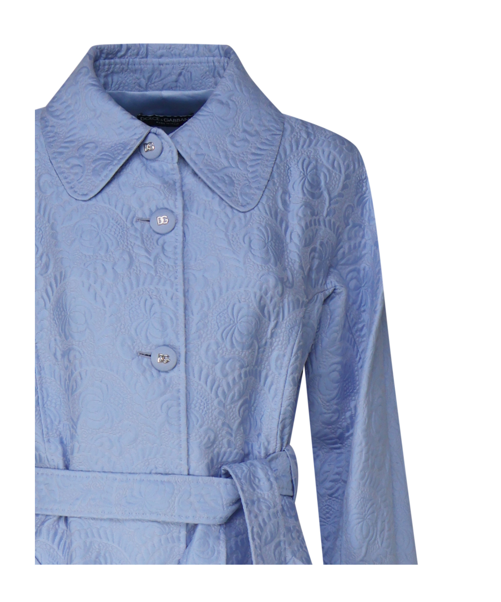 Dolce & Gabbana La Bella Vita Coat In Cotton Blend In Blue