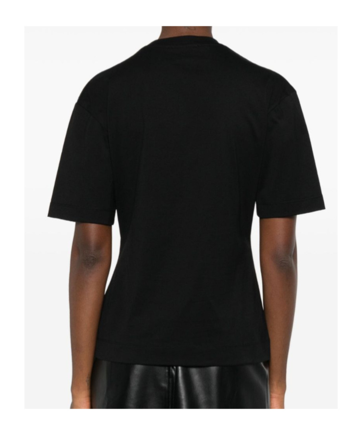 Simone Rocha Patchwork Frill Bust Detail T-shirt In Black