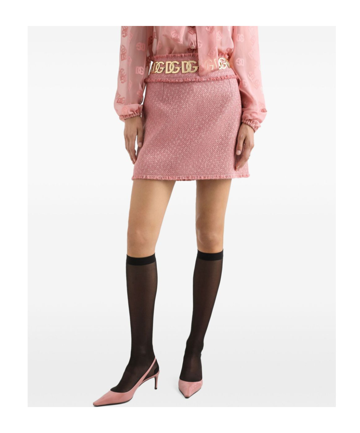 DOLCE & GABBANA DOLCE  GABBANA TWEED MINI SKIRT