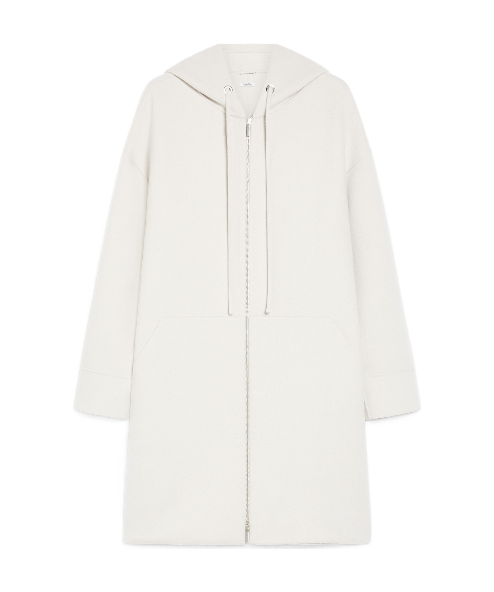 Max Mara Long-sleeved Wool Coat In White