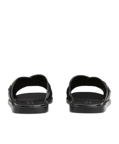 Gucci Leather Slides In Black