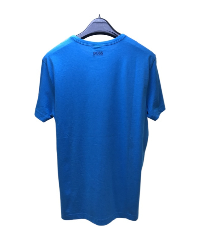 Hugo Boss Logo Round-neck T-shirt In Blue