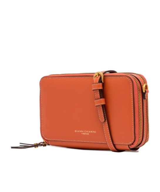 Gianni Chiarini Zippered Shoulder Bag In Brown