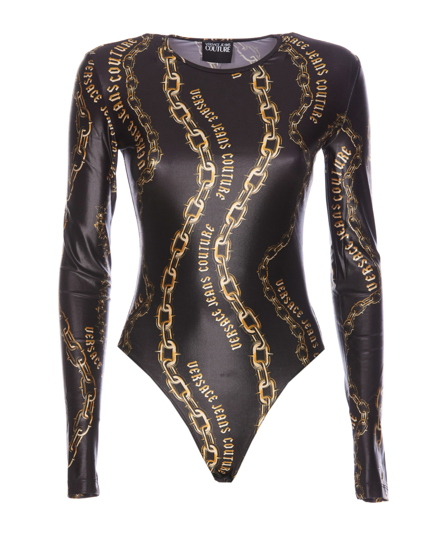 Versace Jeans Chain Couture Bodysuit In Black