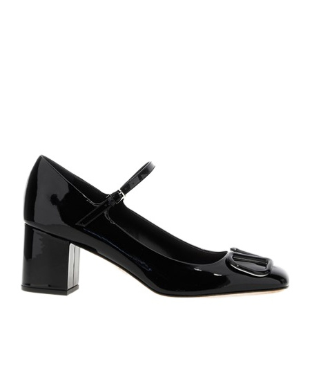 Valentino Vlogo Signature Patent Leather Mary Jane Pumps In Black