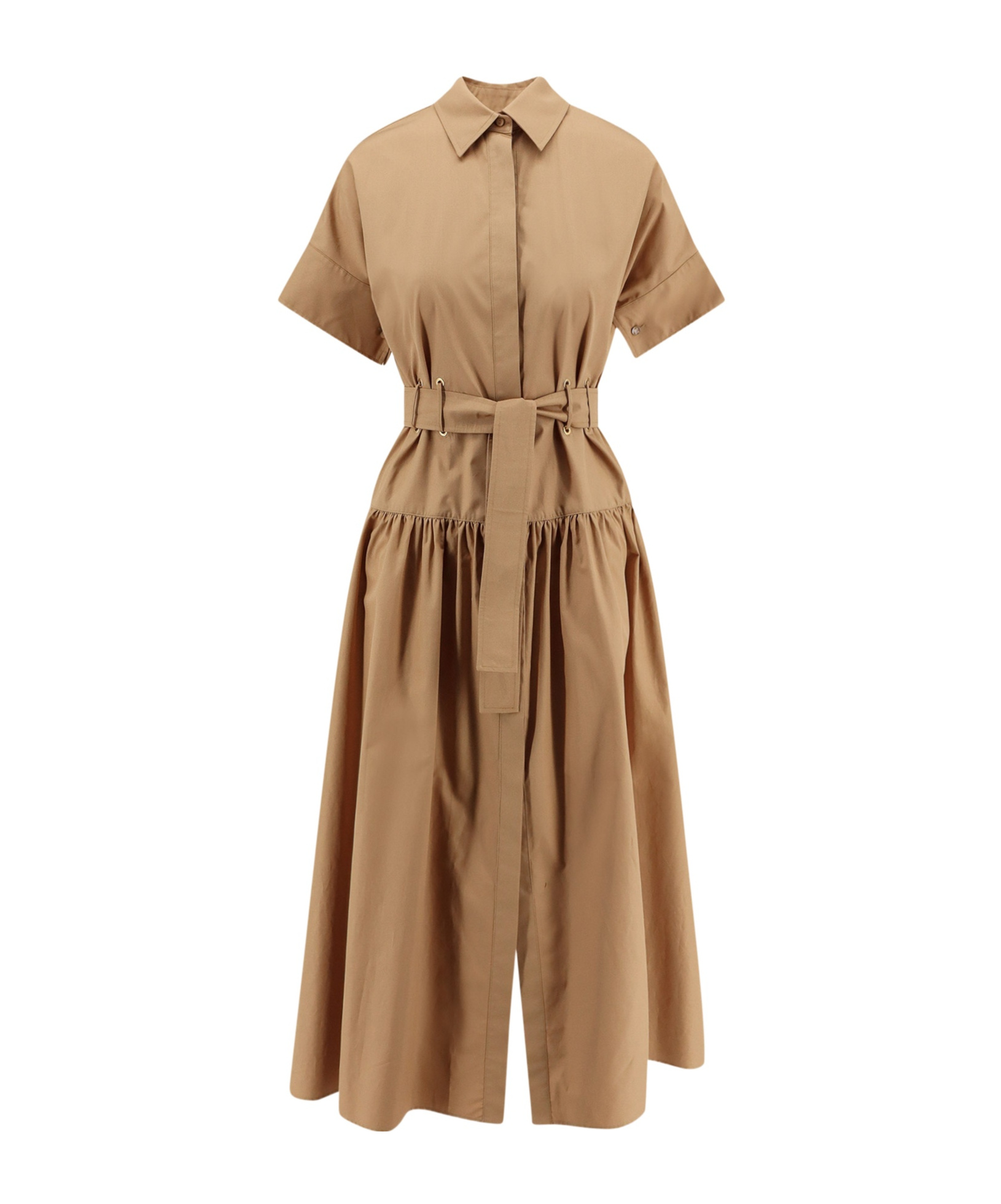 Max Mara Caramel-coloured Shirt Dress Women In Brown