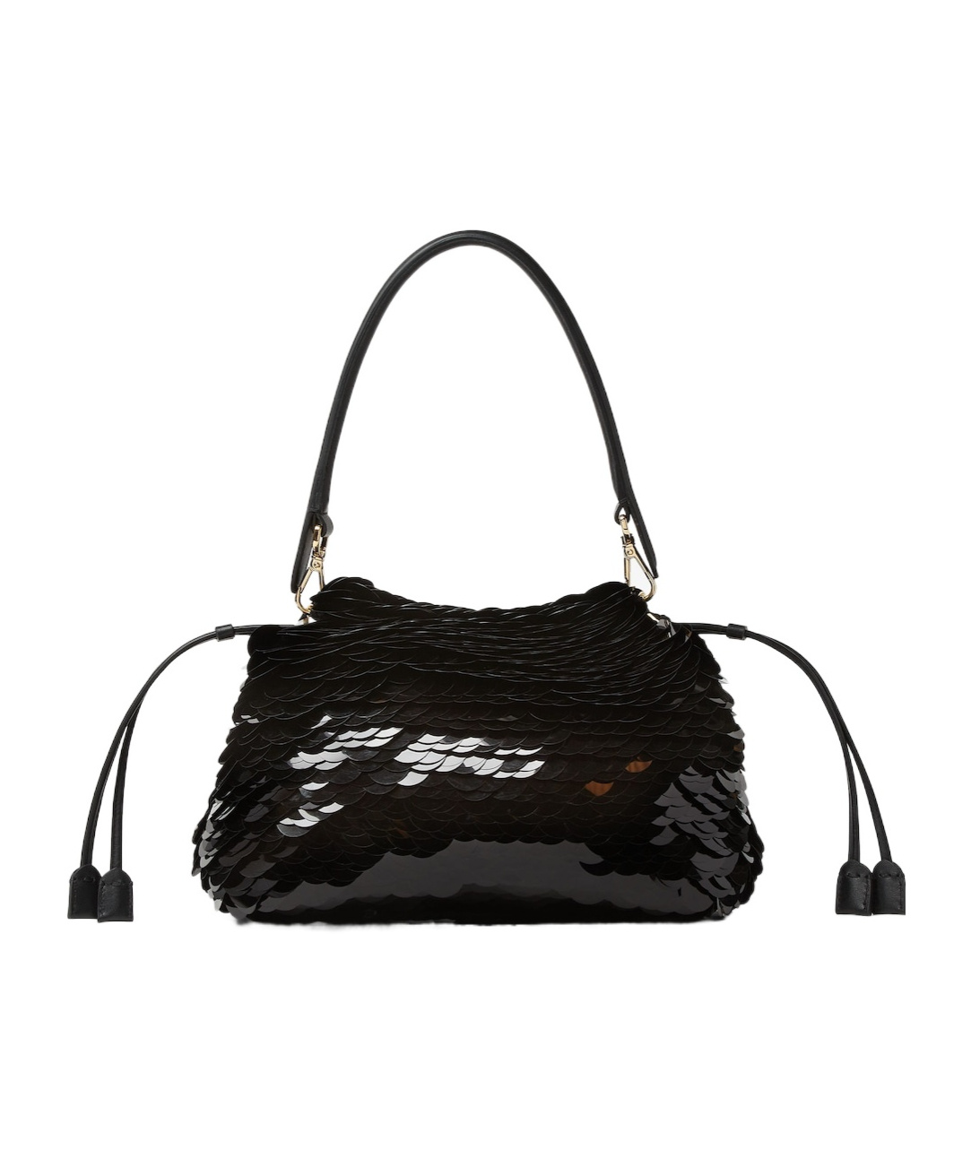 Fendi Mamma Baguette Medium Sequin Crochet Tote In Black