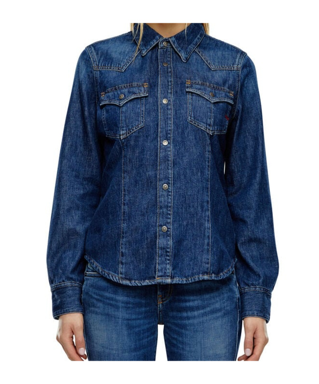 Diesel Western Shirt In Denim In Blue