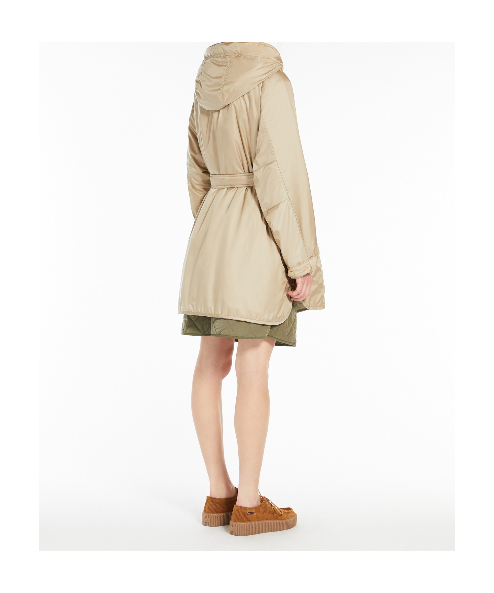 Weekend Max Mara Long-sleeved Double-sided Parka Coat In Nude