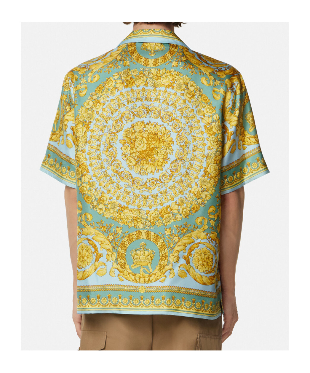 Versace Baroque Print Front Pocket Short Sleeves Shirt In Multi