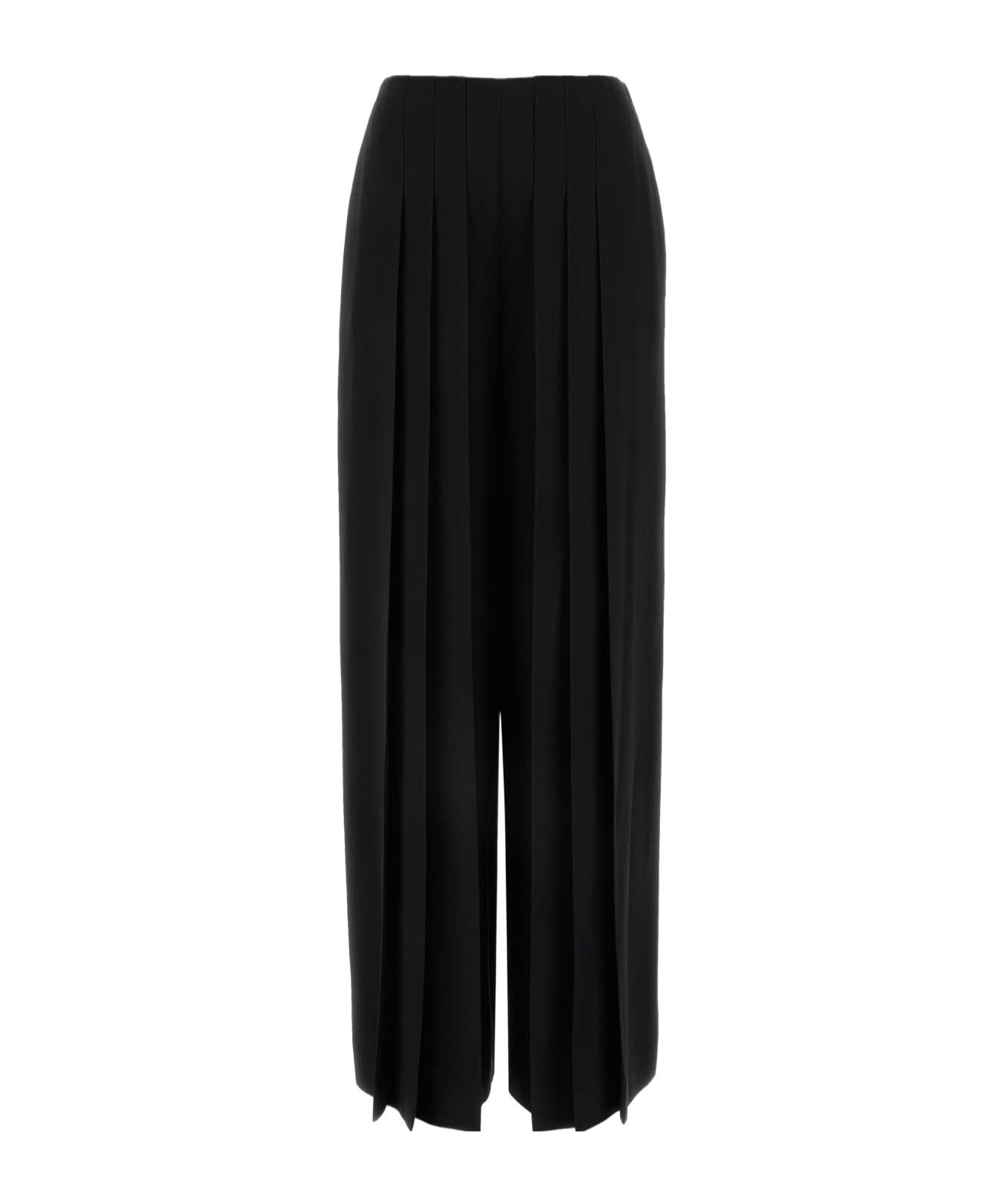 Alberta Ferretti Pleated Wide-leg Trousers In Black