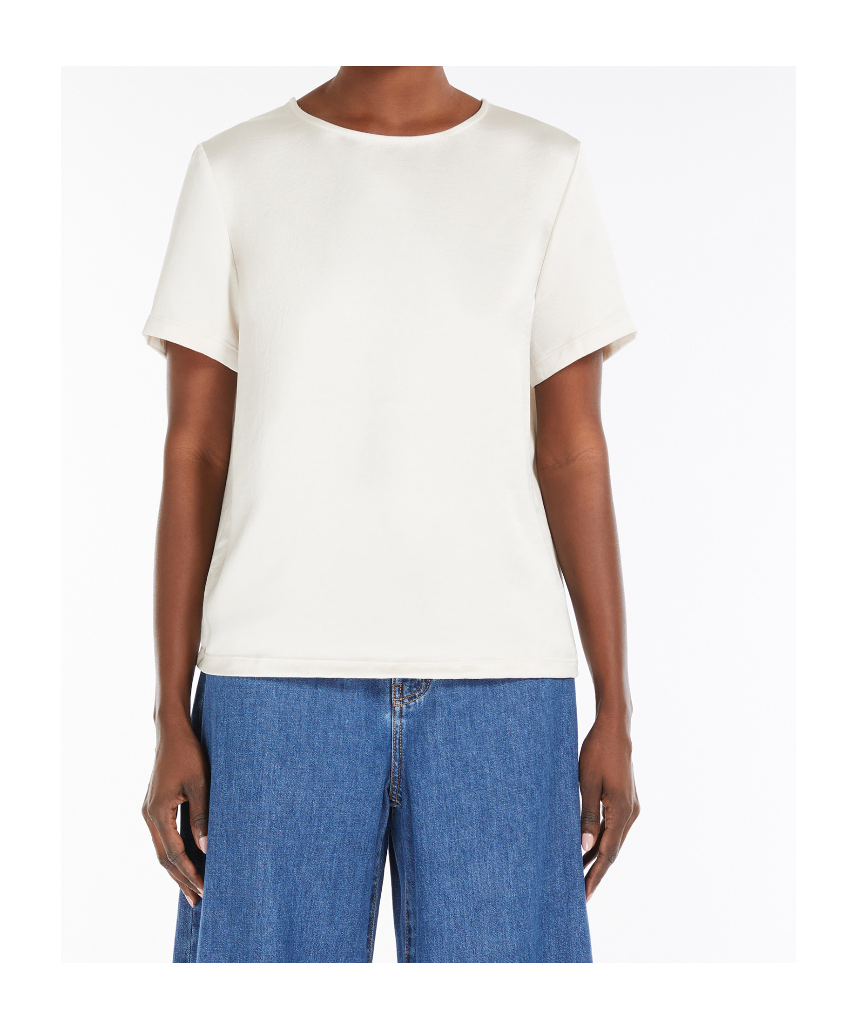 Max Mara Open-necked Black Shirt In White