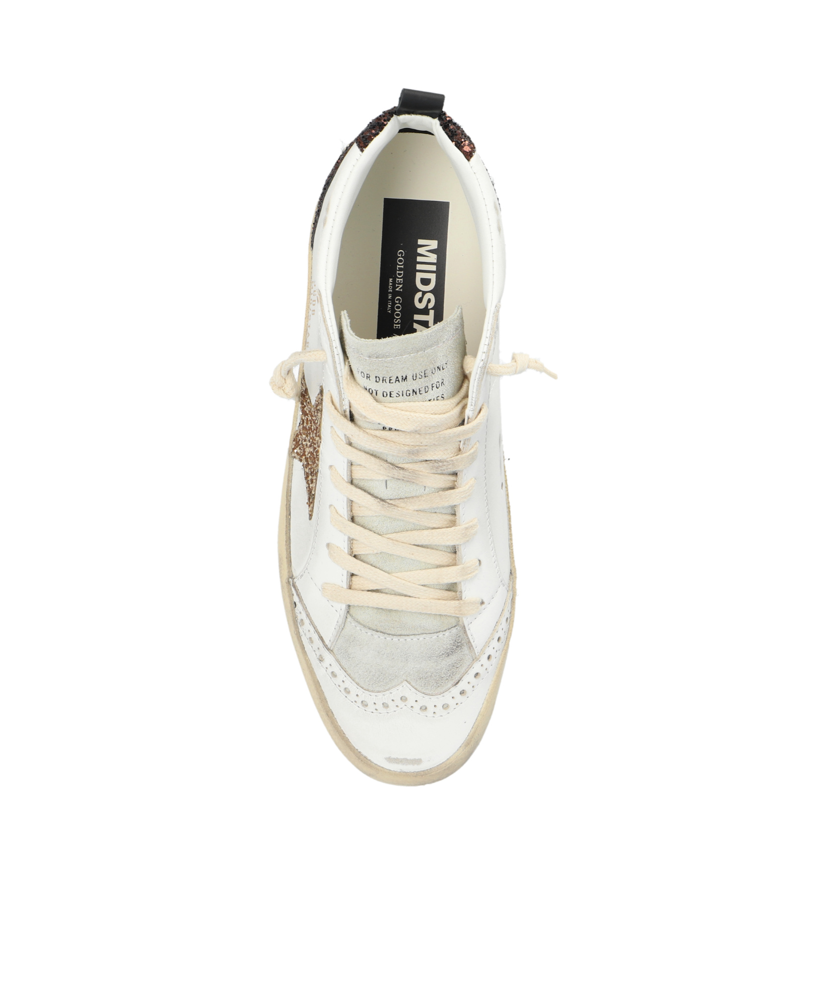 Golden Goose Mid Star Glitter-detail Sneakers In White