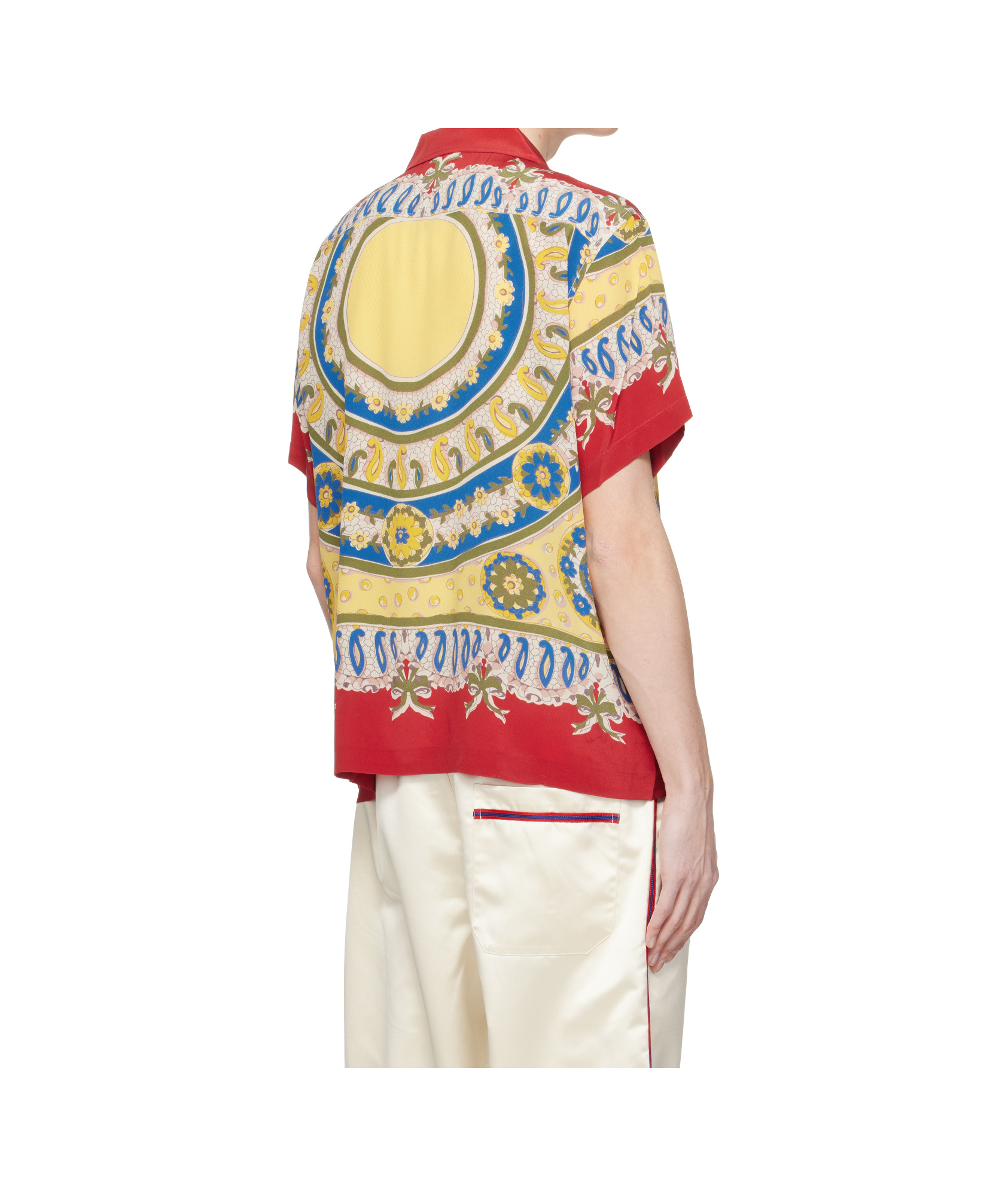 Bode Mens Bricolage Short-sleeve Silk Shirt In Multicolor