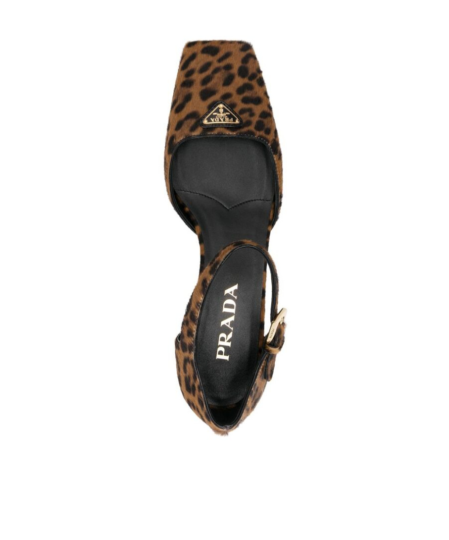 Prada 45mm Triangle-enamel Pumps In Black