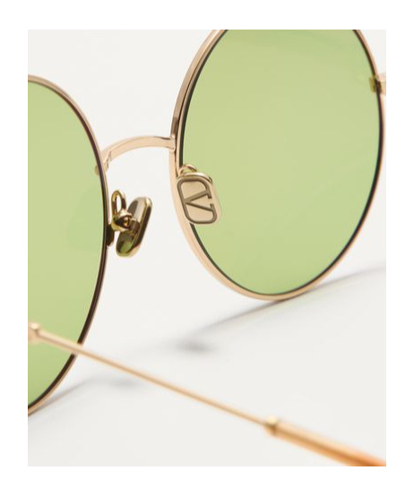 Valentino Full Frame Sunglasses In Light Gold/havana Beige/light Green