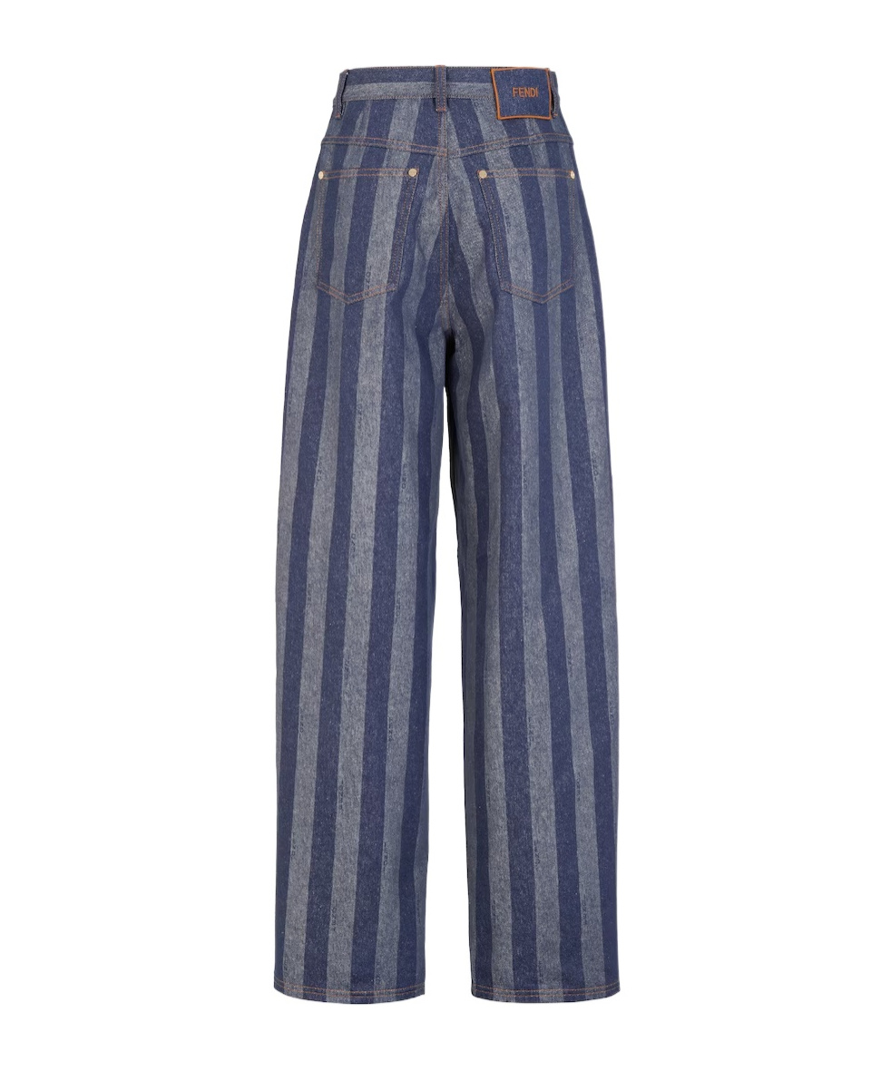 FENDI PEQUIN STRIPED STRAIGHT-LEG JEANS 