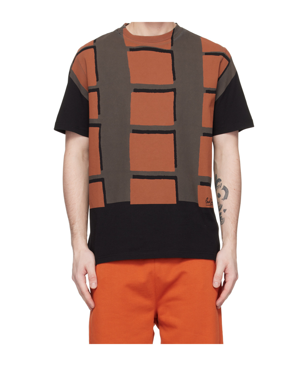 Paul Smith Geometric-print Short-sleeve T-shirt In Brown