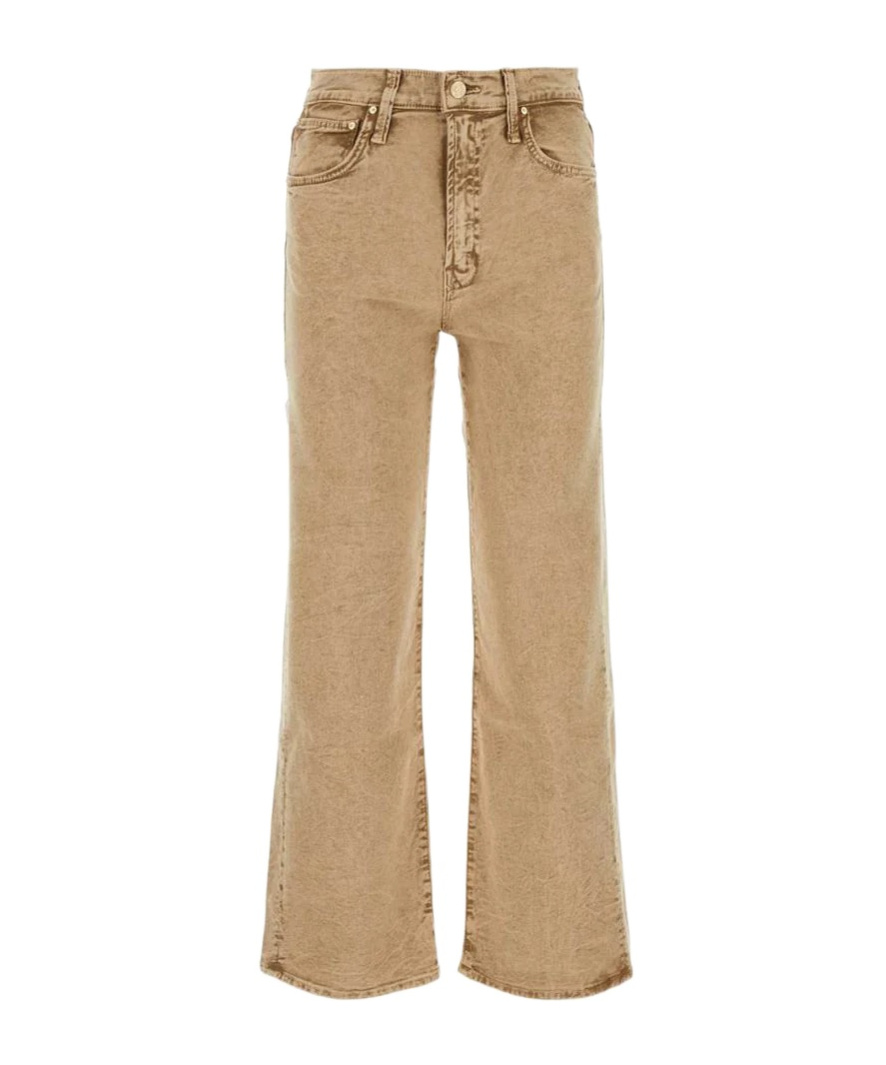 Mother Denim Cropped Jeans In Nude