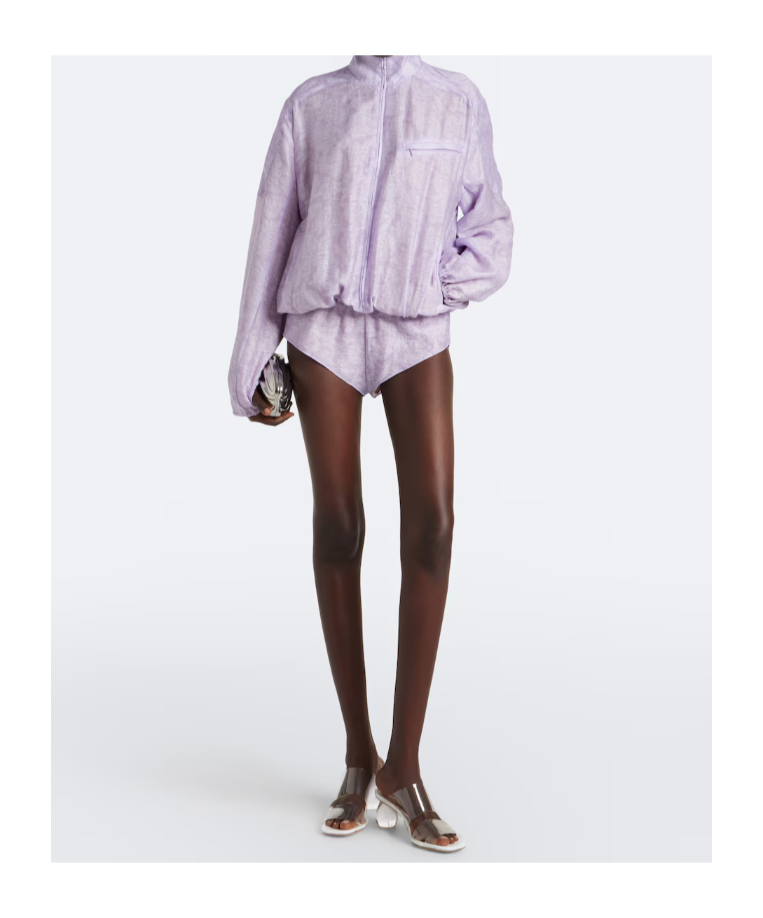 Christopher Esber Light Leak Jacquard Romper In Purple