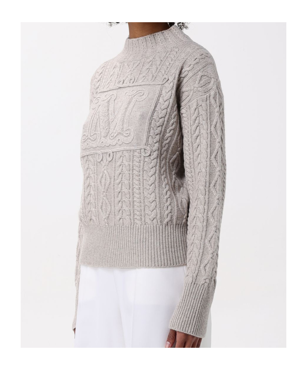 Max Mara Long-sleeved Sweater In Gray