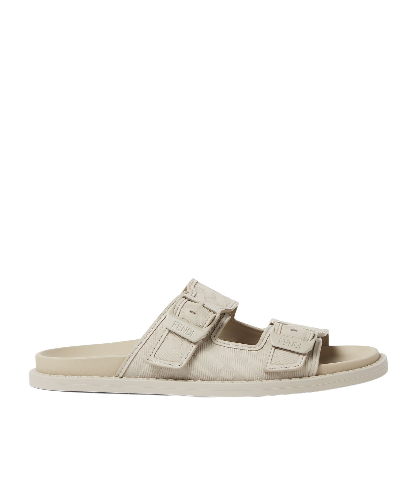 Fendi Beige Nubuck Leather Sandals