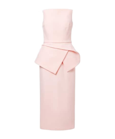 Safiyaa London Belted Crêpe Midi Dress In Pink