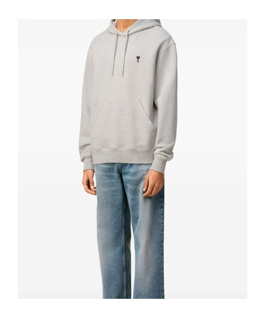 Ami Alexandre Mattiussi Ami Paris Ami Paris Grey Cotton Ami De Coeur Hoodie In Gray