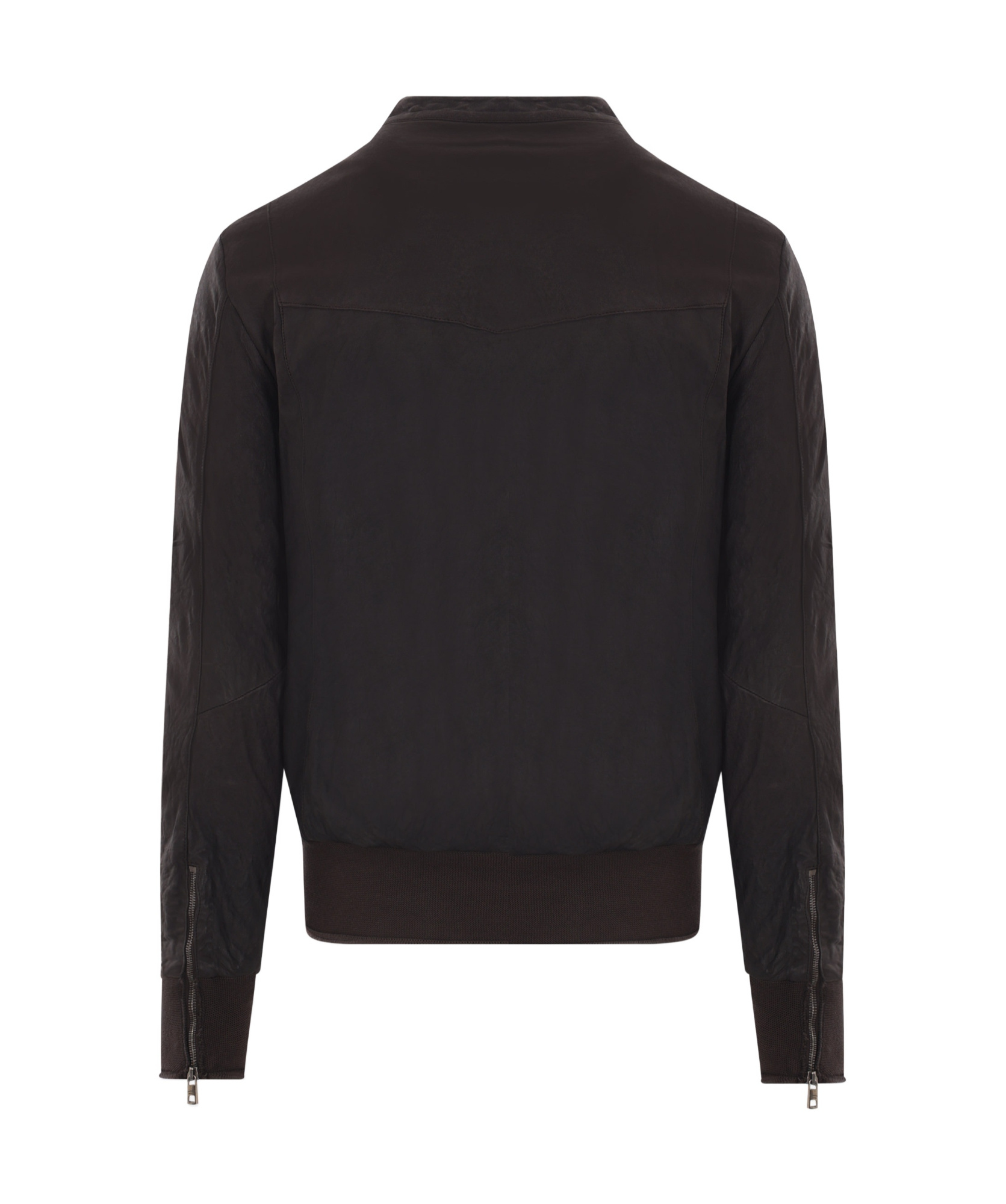 Giorgio Brato Long-sleeved Leather Jacket In Black