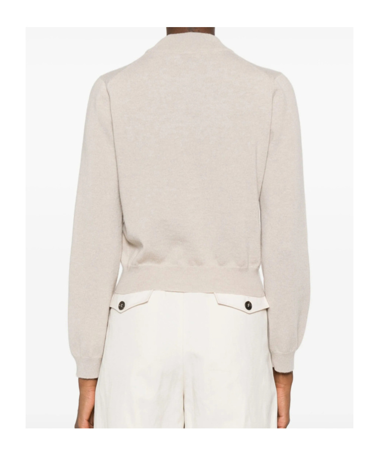 Brunello Cucinelli Mock-neck Sweater In Gray