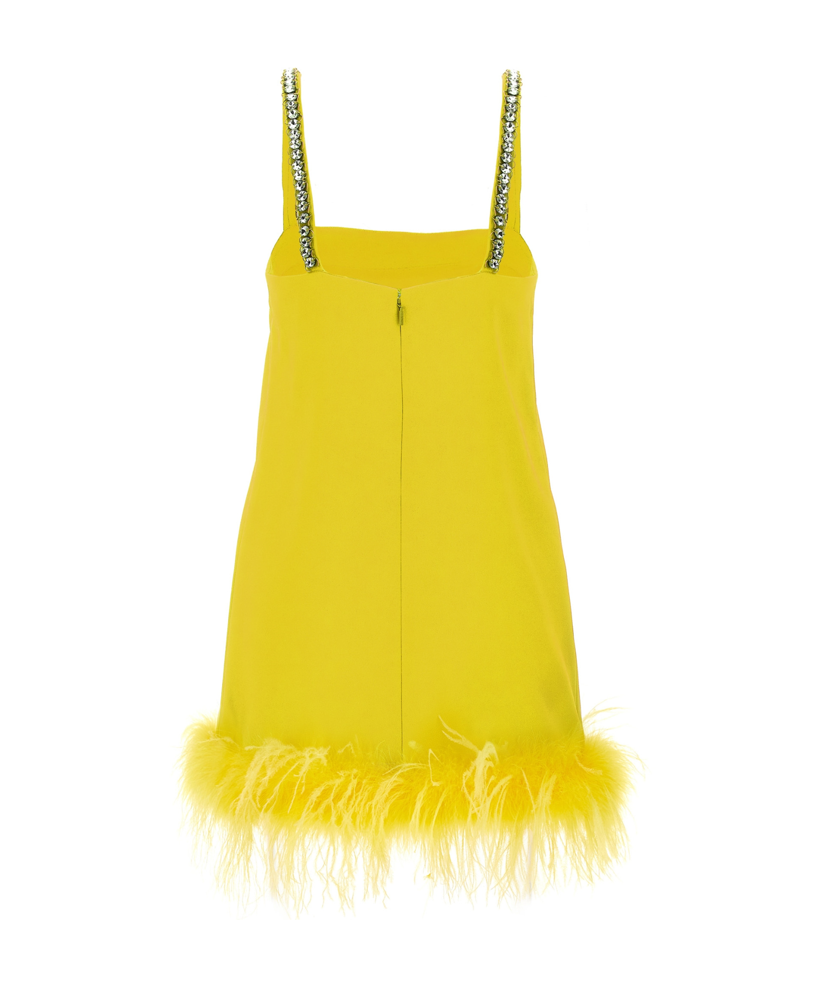 Pinko Crystal-embellished Dress In Yellow