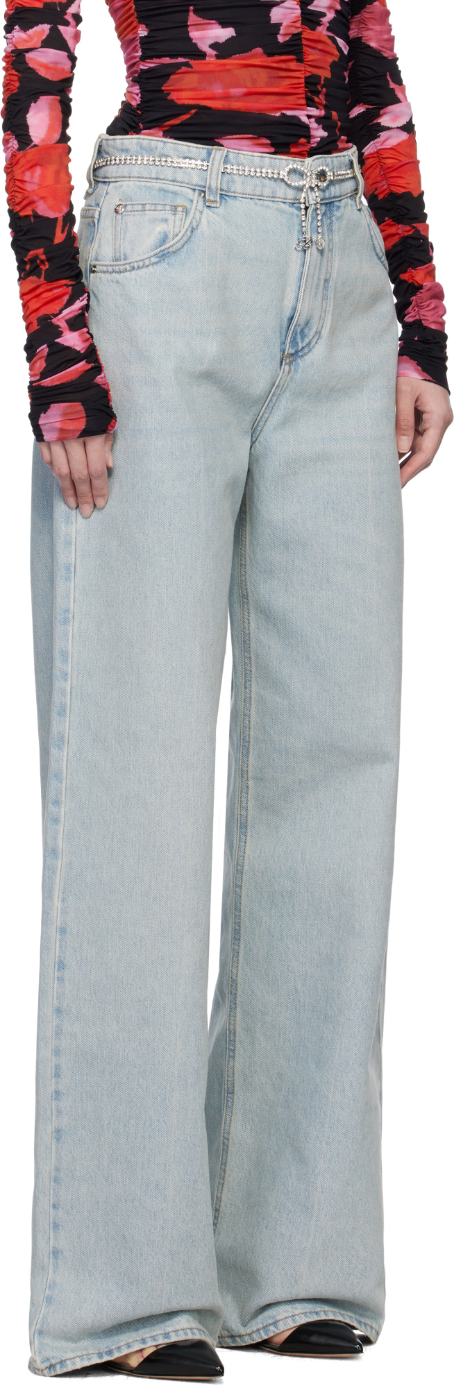 Blumarine Blue Boy Fit Jeans In Gray
